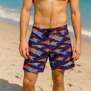 Aloha Board Shorts Mens 30‎ Swim Trunks Surf Tropical Vacation Beach Hawaiian